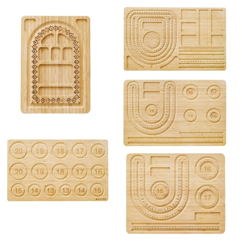 Wood Bead Board with Shaped Design Beading Board Tray DIY Craft Tool for Girl 066C