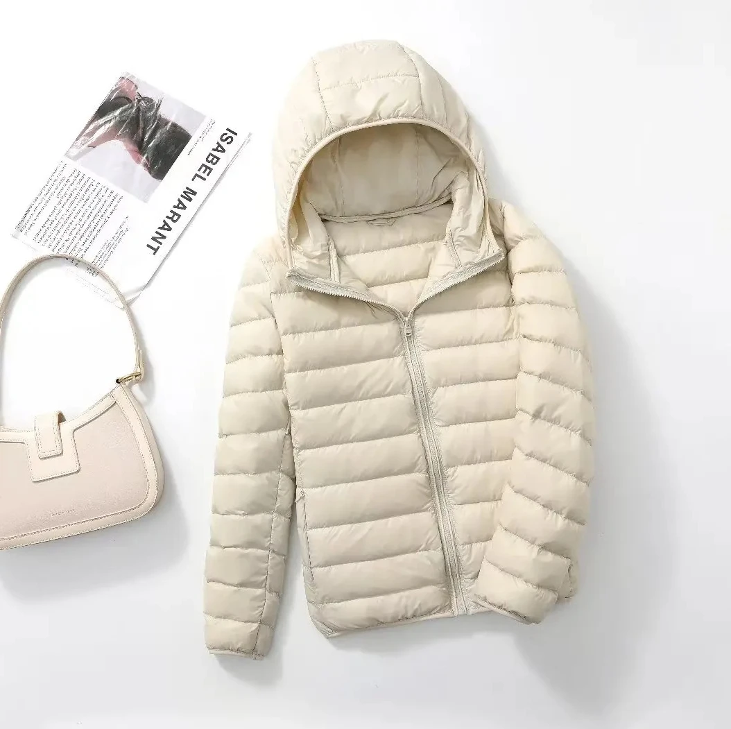 

Women Hooded Short Puffer Jackets 2023 New Arrivals 90% White Duck Down Autumn Winter Ultra Lightweight Keep Warm Coats