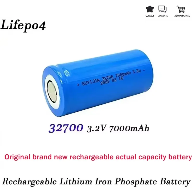 32700 3.2V Lifepo4 Rechargeable Battery 7000mAh Professional Lithium Iron Phosphate Power Batteries DIY Solar Electric Bicycle