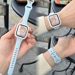 Candy Case+Strap For Apple Watch Series 9 8 7 45 41mm Band SE 6 5 4 44 40mm Nylon/Silicone correa Strap For iWatch Ultra2 1 49mm