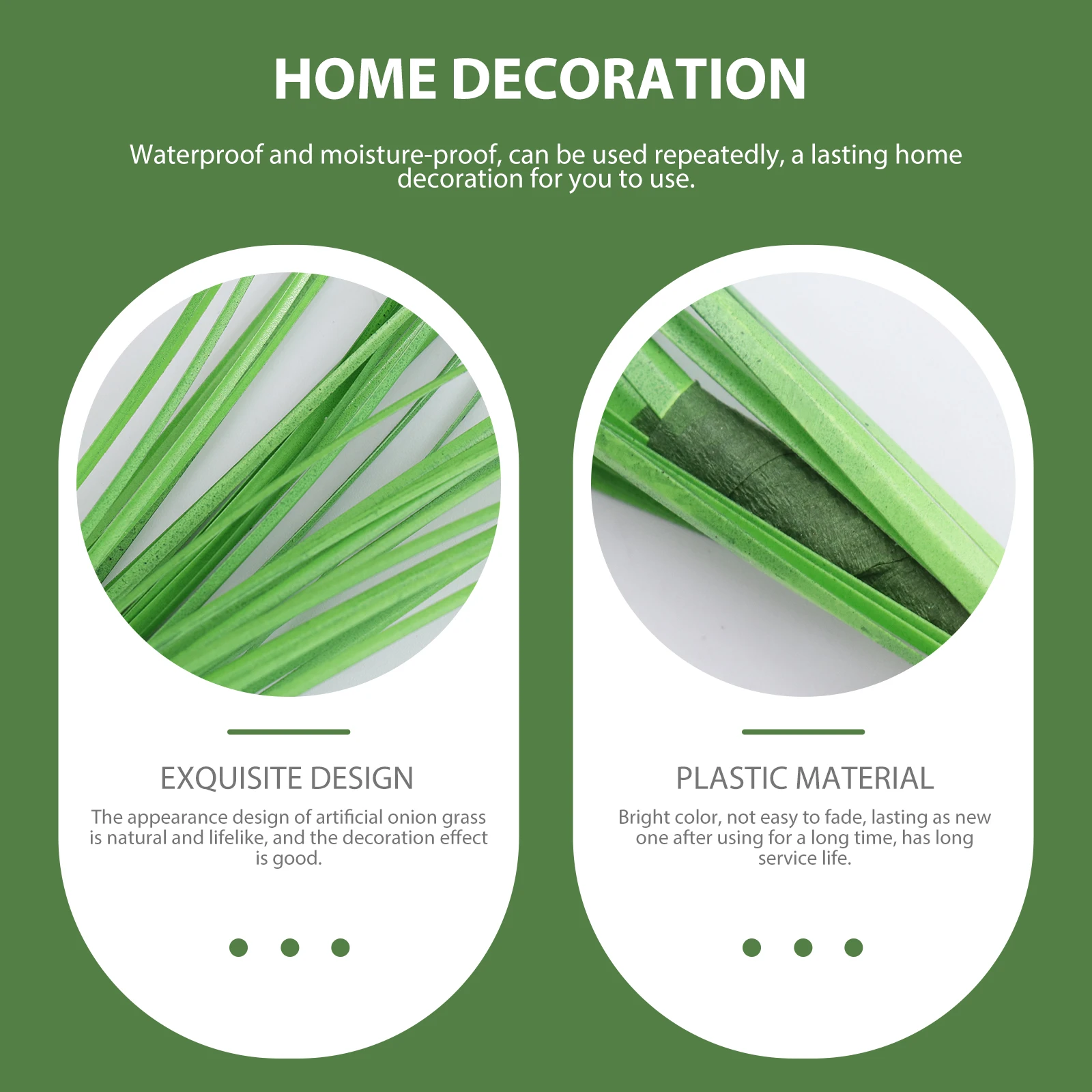 

5Pcs Artificial Onion Grass Lifelike Simulation Grass Decor Home Office Desktop Decor Waterproof Natural Plastic