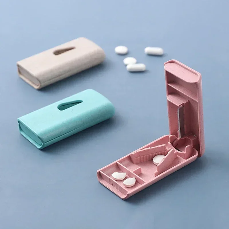 

Small Pill Cutter Portable Medicine Box Pill Tablets Container Waterproof Travel Case Pill Splitter Cuts Vitamins Tablet