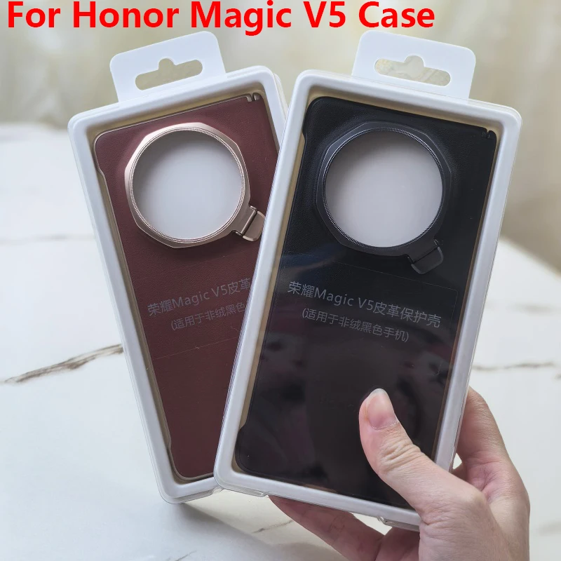 

Роскошный деловой чехол-кронштейн для Honor Magic V5 MBH-AN10 5G, кожаный чехол-подставка для MagicV5, тонкий противоударный чехол с подставкой