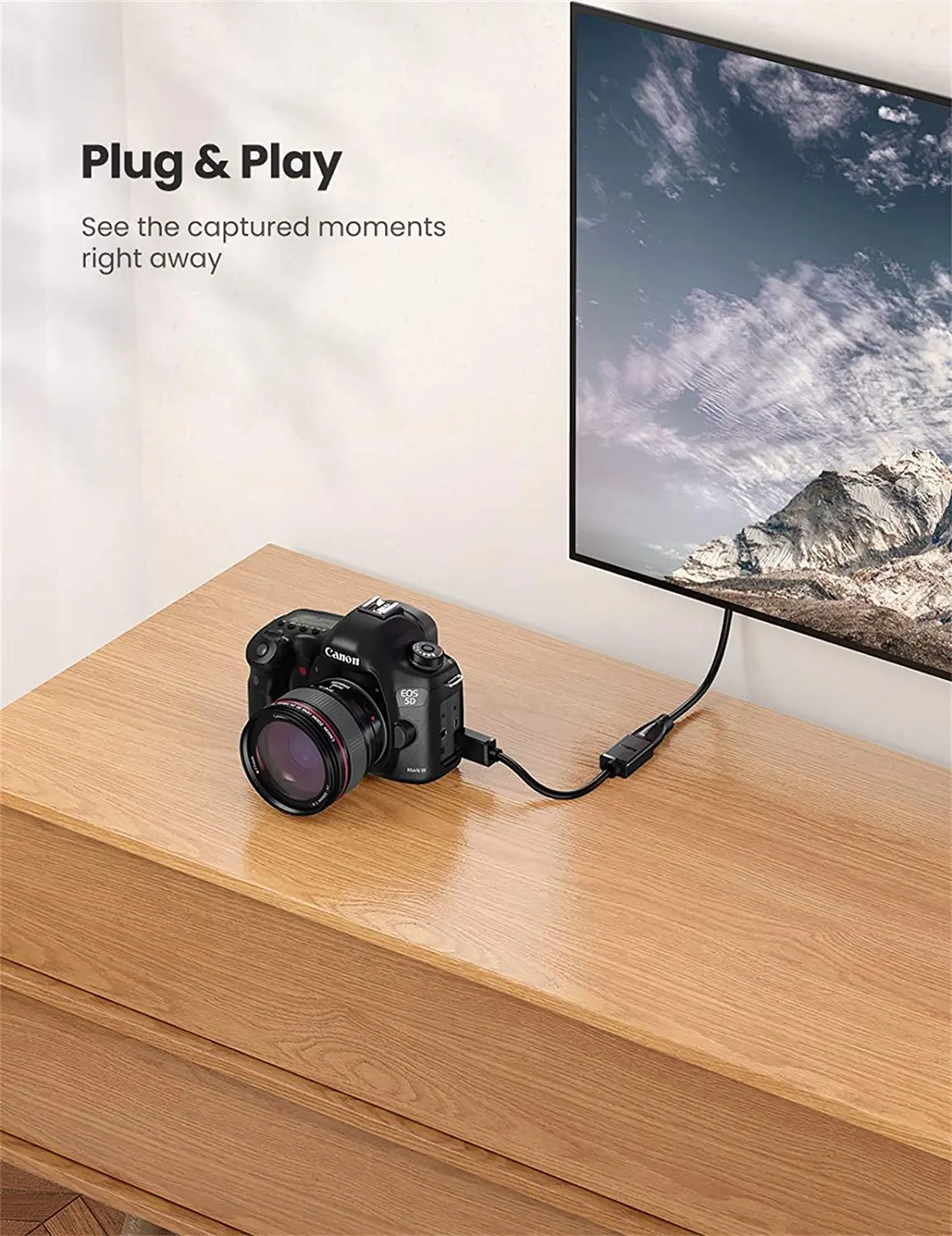 UGREEN Mini HD-MI Adattatore Mini HD-MI Maschio a HD-MI Femmina Cavo 4K Compatibile con Raspberry Pi Zero 2 W/W DSLR Camera