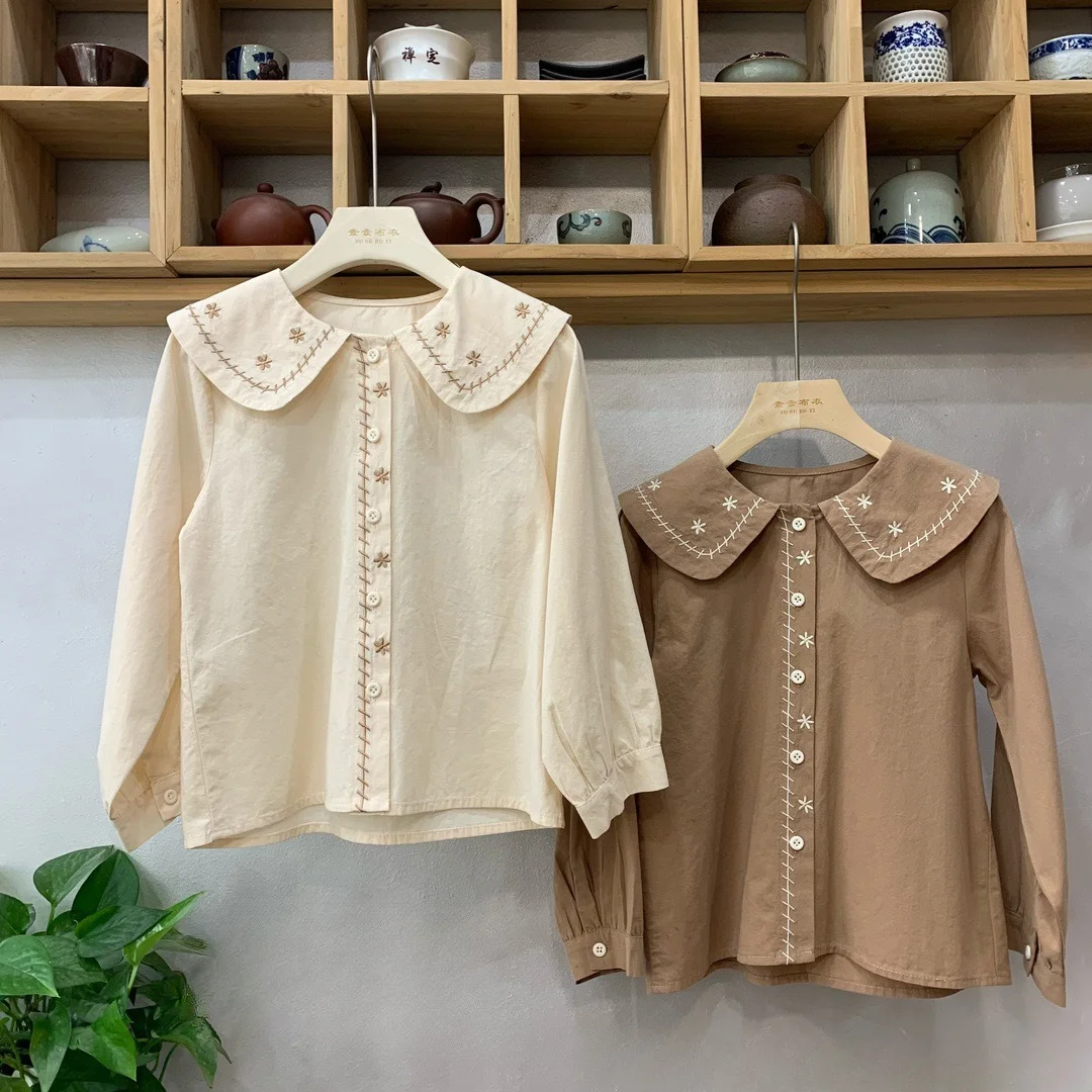 

Girls blouse 2-7 year Autumn 2024 new foreign style lapel shirts