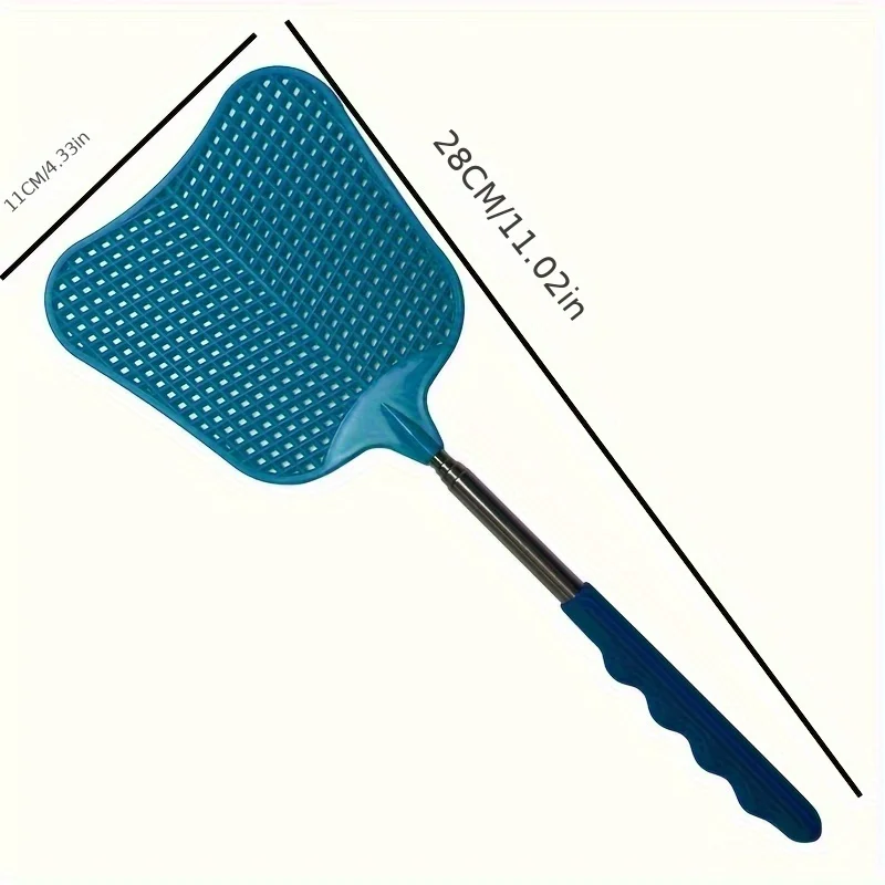 2-Pack Telescopic Fly Swatter, Stainless Steel Handle Durable Plastic for Indoor Outdoor Pest Control