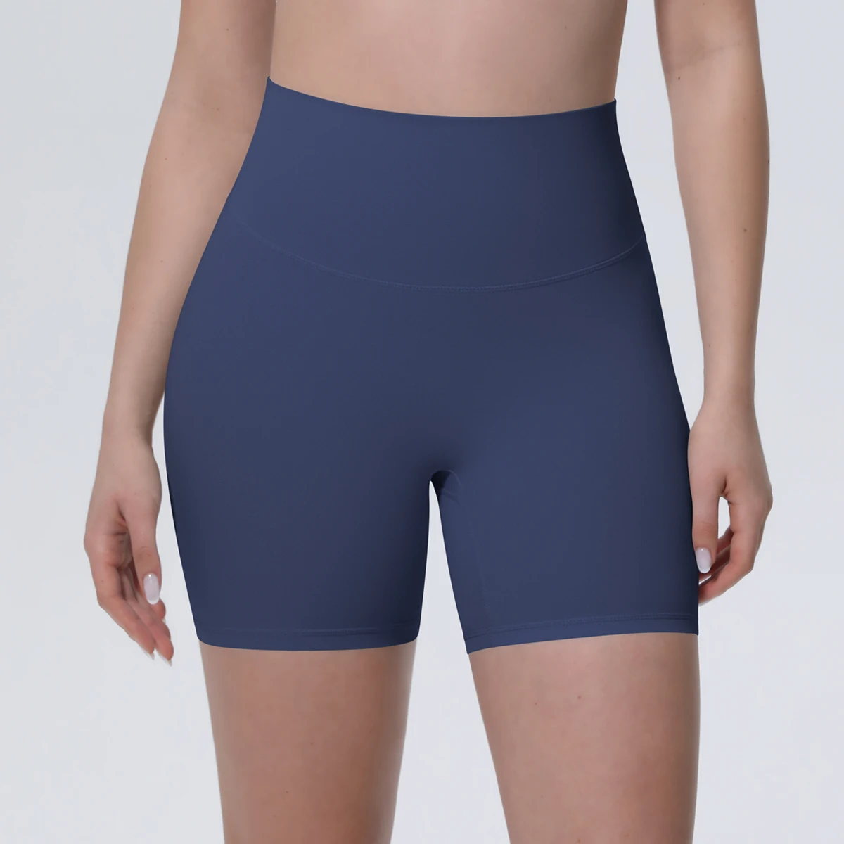 1 Stück Damen Sport-Kurze Yoga-Leggings Einfarbige Hochtaillierte Fitness-Shorts Schnelltrocknende Radfahr-Workout Nahtlose Shorts – Detail 19
