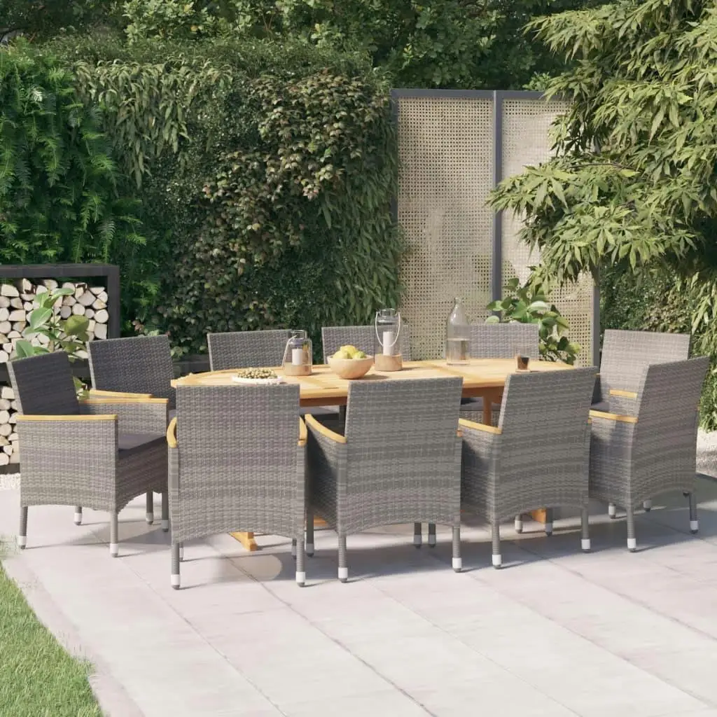 

Stylish Grey Dark Grey Garden Dining Set Outdoor Furniture for Patio Balcony 5 Piece Dining Table and Chairs Set