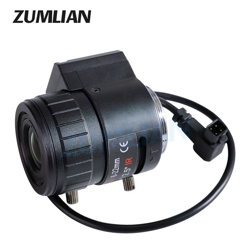 ZUMLIAN 6-22mm Varifocal Lens IR CS-Mount Camera CCTV 1/2.5'' Sensor Size F1.6 Auto Iris 5MP for Surveillance Cameras