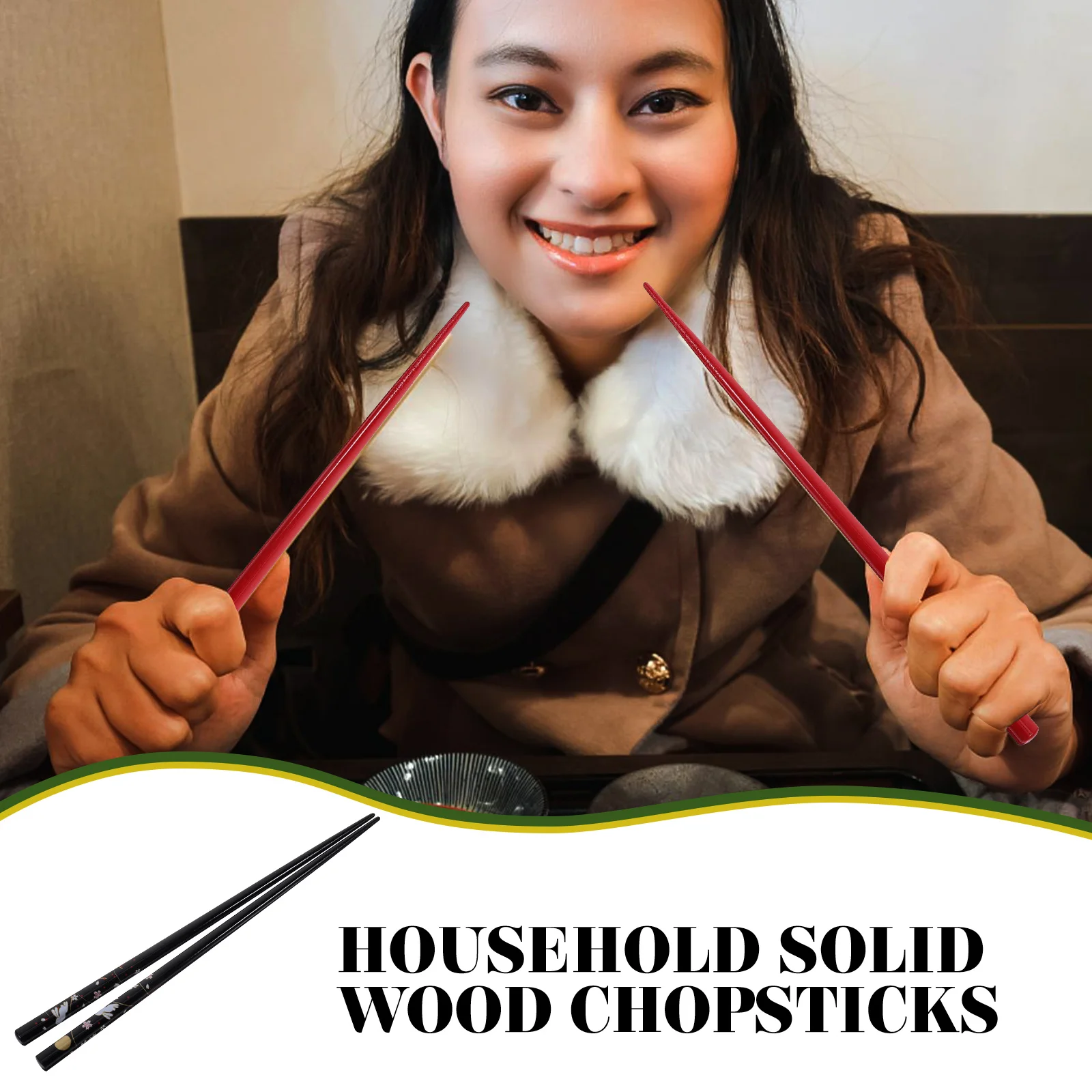 

Solid Wood Chopsticks 22 5cm R om Color Reusable Japanese Dinner Accessories Household Ramen Food Wooden chopsticks pack