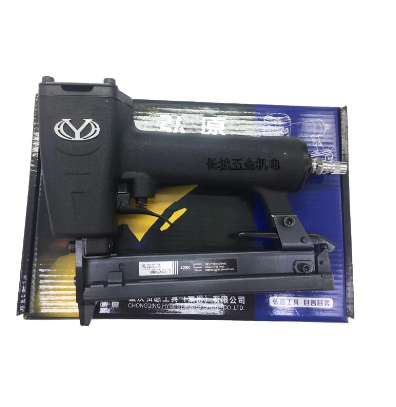 425K Pneumatic Nail Gun Woodworking Iron Woven Rattan Furniture Aluminum Tube 6MM Narrow Crown Stapler Rivet Tool 10-25MM Nail