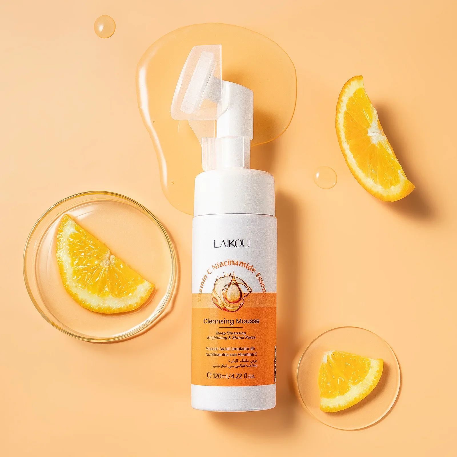 

LAIKOU Vitamin C Cleansing Mousse Niacinamide Moisturizing Oil Control Deep Cleaning Facial Cleanser Foam Skin Colour Skin Care