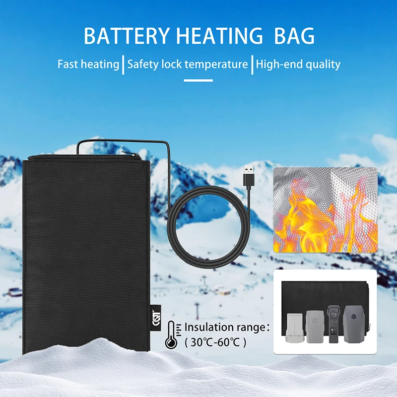 Thermal Insulation Batteries Bag for DJI NEO/Avata 2/Avata Drone Battery Low Temperature Protection Heating Bag Accessories