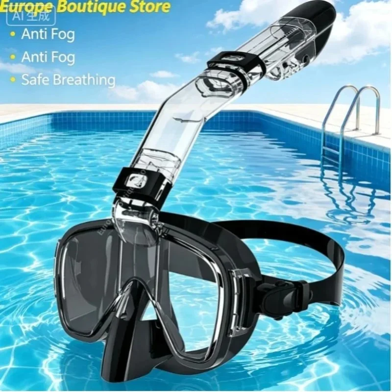 Unterwasser-Schnorchelmaske, Halbgesichtsmaske, Kinder-Schwimmset, Tauchmaske, Anti-Beschlag-Atemmaske für Erwachsene