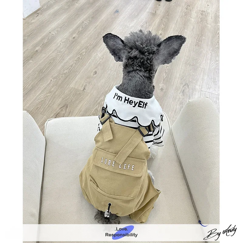 Four-Legged Pet Clothing, Schnauzer Pants, Suspender Pants, Trendy Clothes, French Bulldog