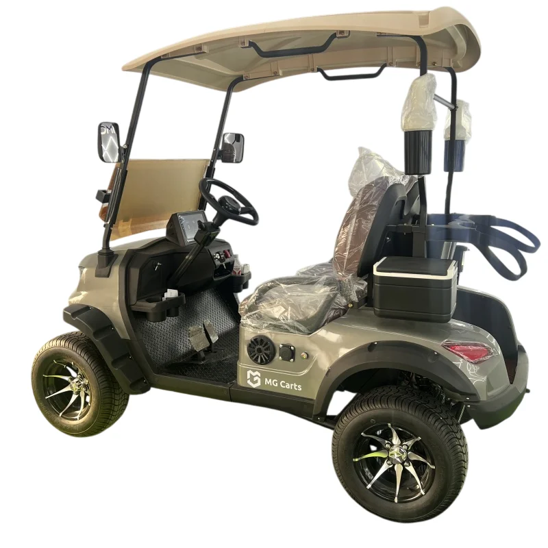 Lightweight Road Tire Golf Kart 60V Lithium Battery 4 Wheels 2 Seat Lightweight AC Motor Reinforced Folding Windshield Golf Cart