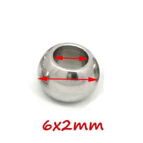 100 Stück 2 mm-12 mm Edelstahlperlen Europäische Kugelperlen mit Großem Loch für Schmuckherstellung DIY Armband Halskette
