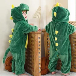 New Flannel Pajamas for Kids Baby Boys Animal Hooded Jumpsuits Baby Girls Pijamas Kids 1 to 4 Years Onesies Children Clothes