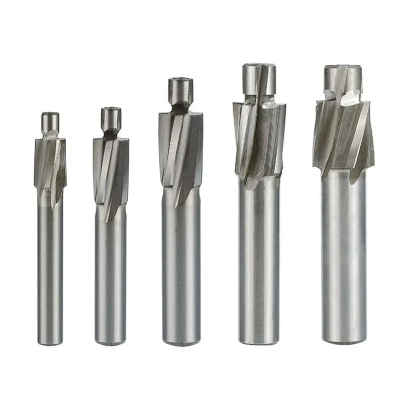 

TFTP-5-Piece Guide Slotted Countersunk Die M3-M8 Milling Cutter Set 4-Tooth High-Speed Steel Milling Cutter Set Kit