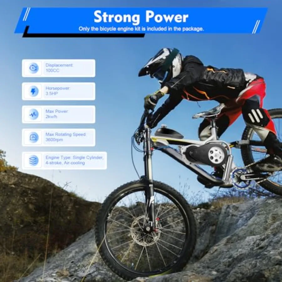 100CC 4-السكتة الدماغية محرك البنزين عدة 3.5HP محرك دراجة عدة مع اليد بدء سلسلة محرك OHV نظام تبريد الهواء مصممة لار