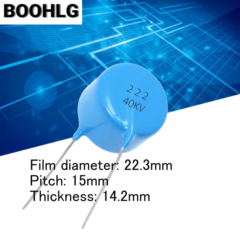1 قطعة جديدة ومبتكرة 50KV 2.2NF 40KV الخزف عازلة 222 2200pF عالية الجهد الخزف مكثف الأزرق