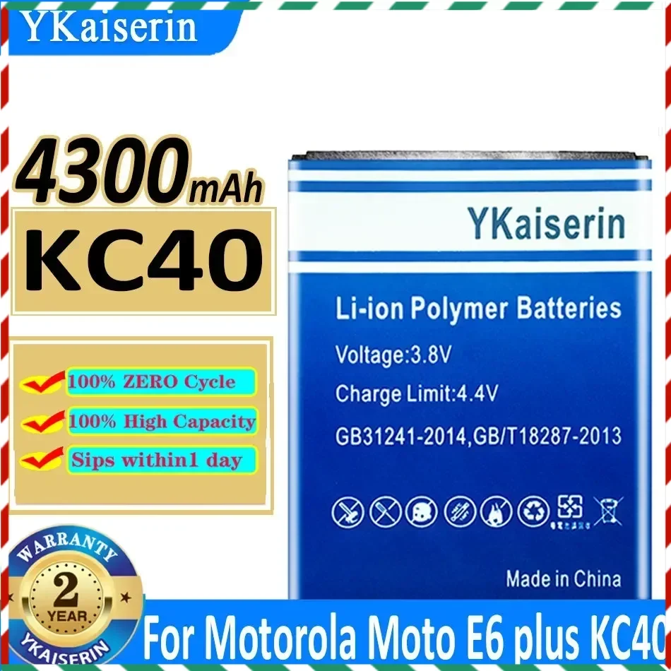 YKaiserin 4300mAh For Motorola KC40 for Moto E6 Plus E6Plus XT2025-1 XT2025-2 Replacement Phone Batteria