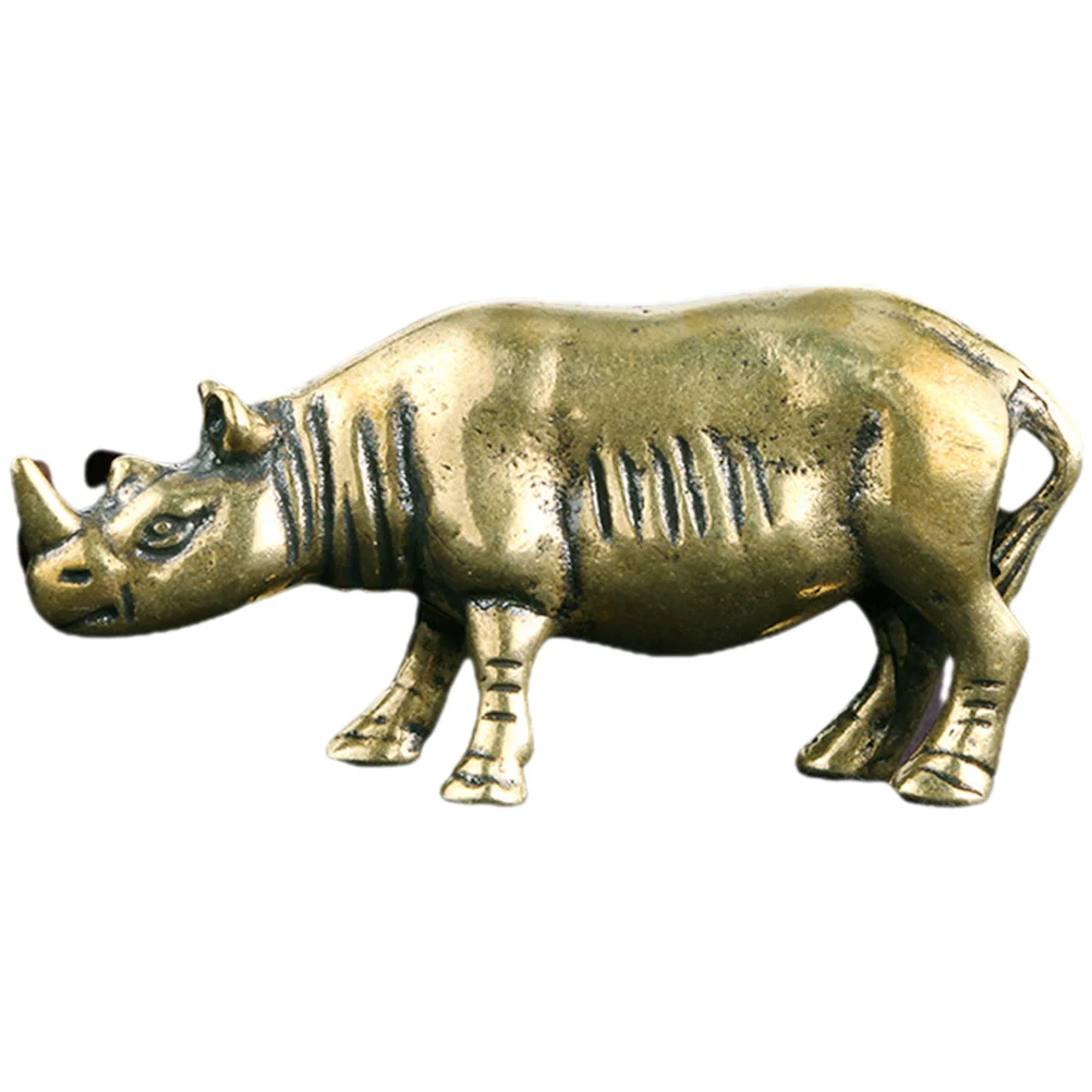 Figurines Decor Rhinoceros Ornaments Vintage Miniature Animal Statue Model Sculpture Goldendoodle