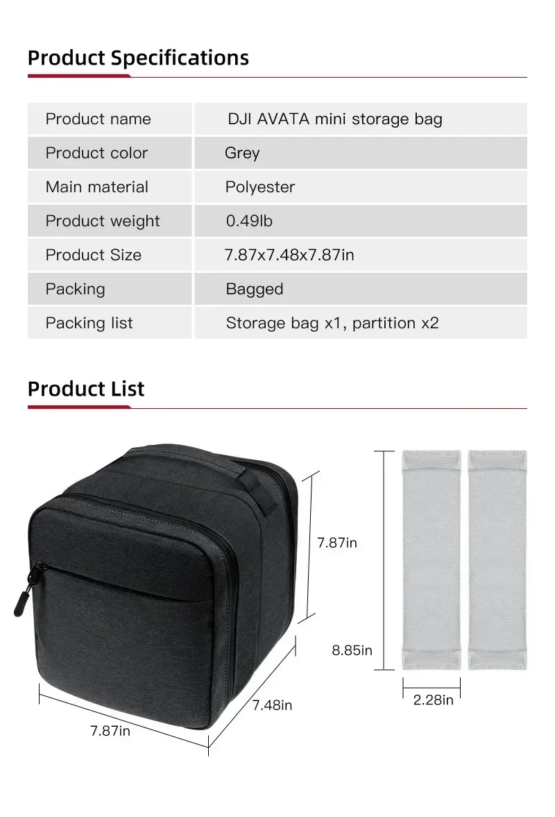 Drone Bags for DJI Avata Box Mini Simple Large-capacity Portable Bag Drone Accessories for DJI Avata Case