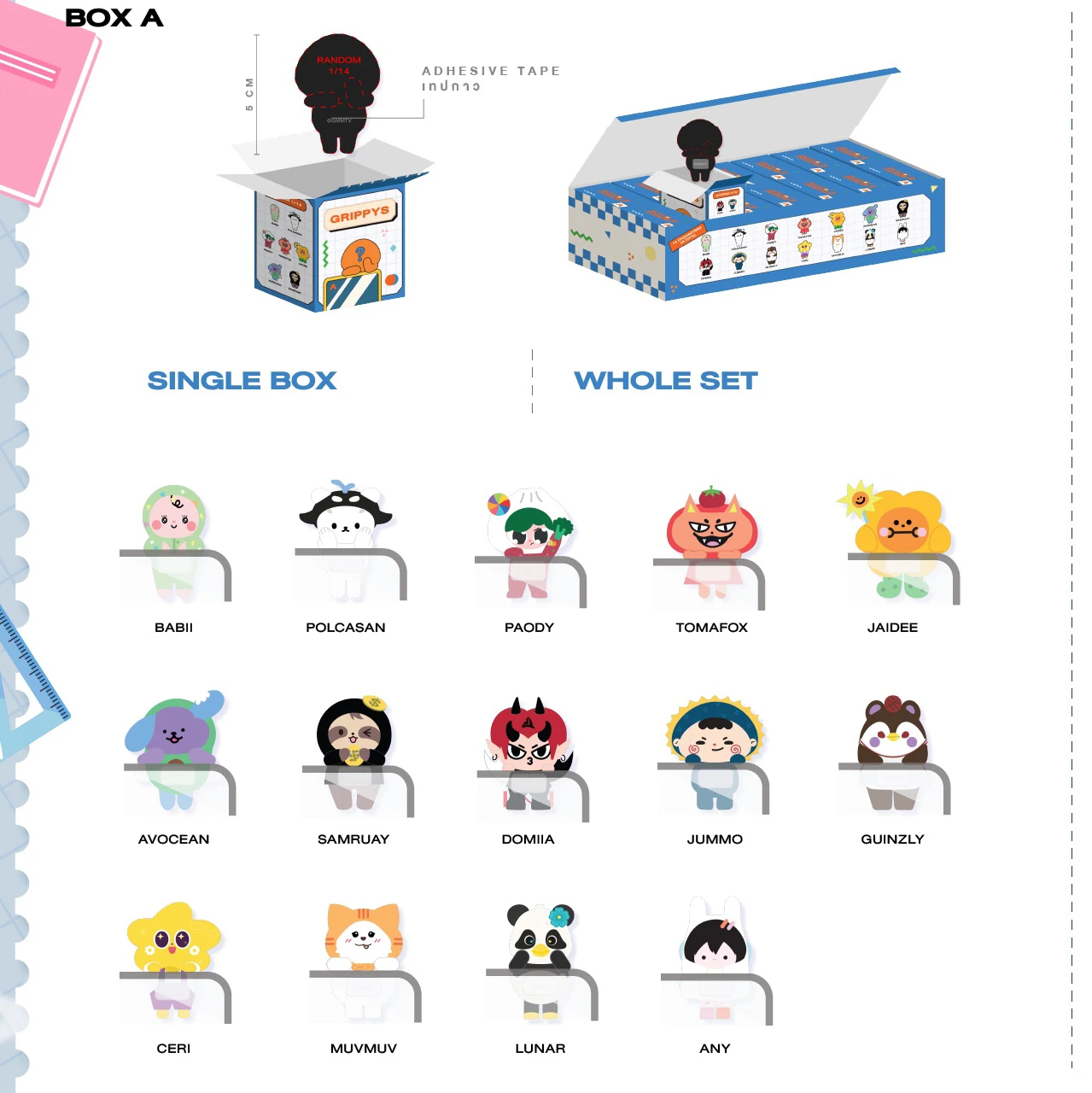 

In stock 2025 new Thailand GMM Book Fair fandom character phone Grippys Box set A
