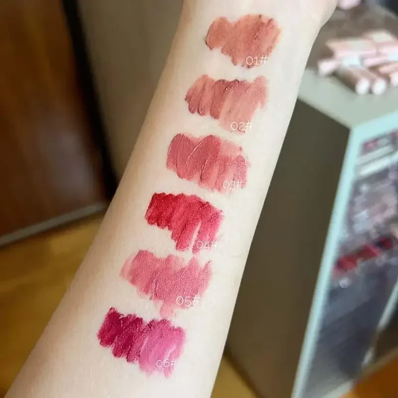 Niedlicher Engel geprägt Lip gloss matten Lippenstift leicht zu färben lang anhaltende seidig schlammige Lip gloss Pigment Lippen Make-up Kosmetik