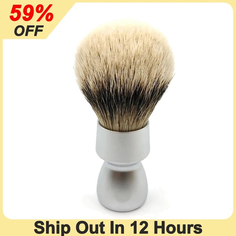 

YAQI Porfessional Men Wet Shaving Brush Heavy Metal Handle Silvertip Badger Hair High Quality Mature Face Shaving Brush For Male