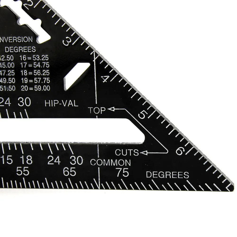 Inch High Precision Aluminum Alloy Metric Triangle Gauge Angle Ruler Protractor 90 Degree Square Woodworking Measuring Tool