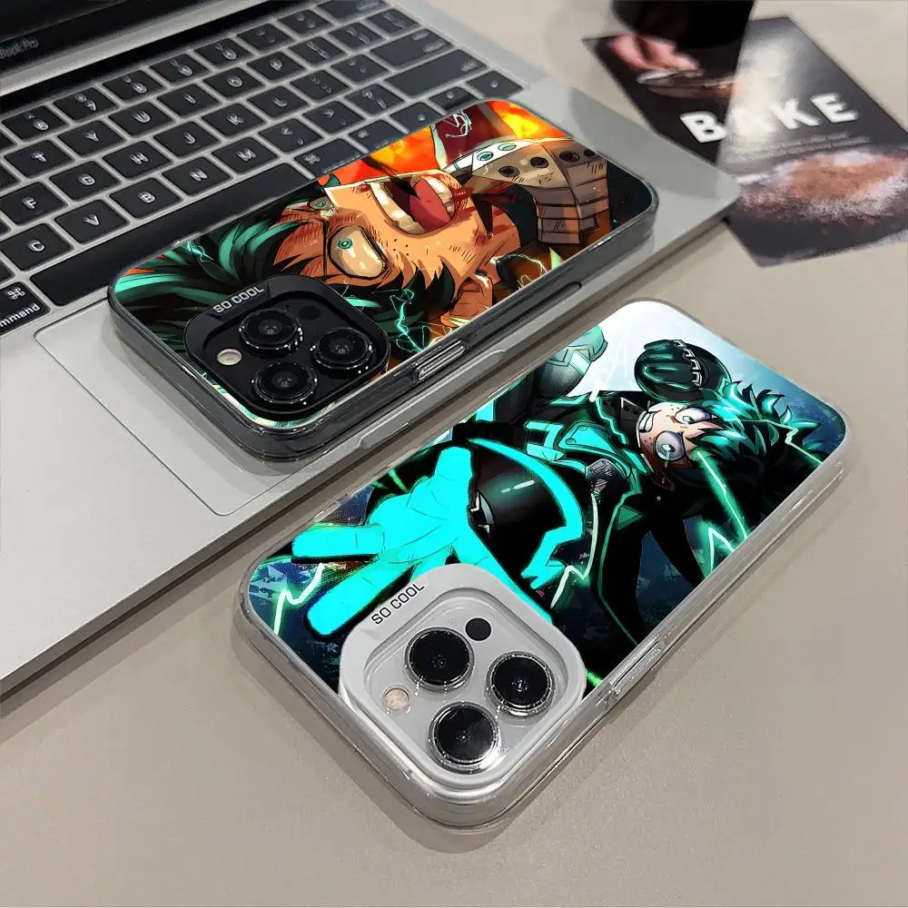 

Чехол для телефона My Hero Academia Izuku Deku для iPhone 17, 16, 15, 14, 13, 12, 11 X XR XS 8 7 Pro Max Plus, полупрозрачный цветной защитный чехол