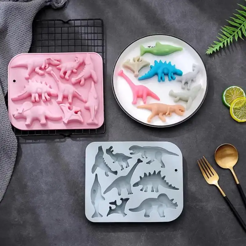 

1 шт., силиконовая форма с милым мультяшным динозавром, 3D тема динозавра, сделай сам, форма для помадки, торта, шоколада, уличная посуда