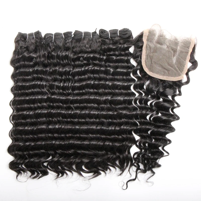 Body Wave Double Drawn Human Hair Bundles With Closure Brazilian Hair Weave Bundles With Closure Body Wave Bundles With Closure