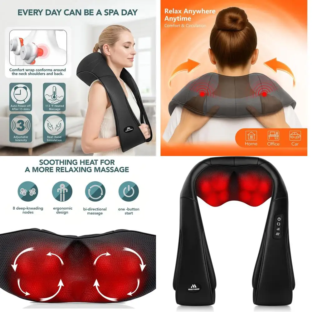 

Массажер для шеи шиацу с подогревом для облегчения боли — идеальный подарок для спины, плеч и ног — идеально подходит для праздников и особых дней