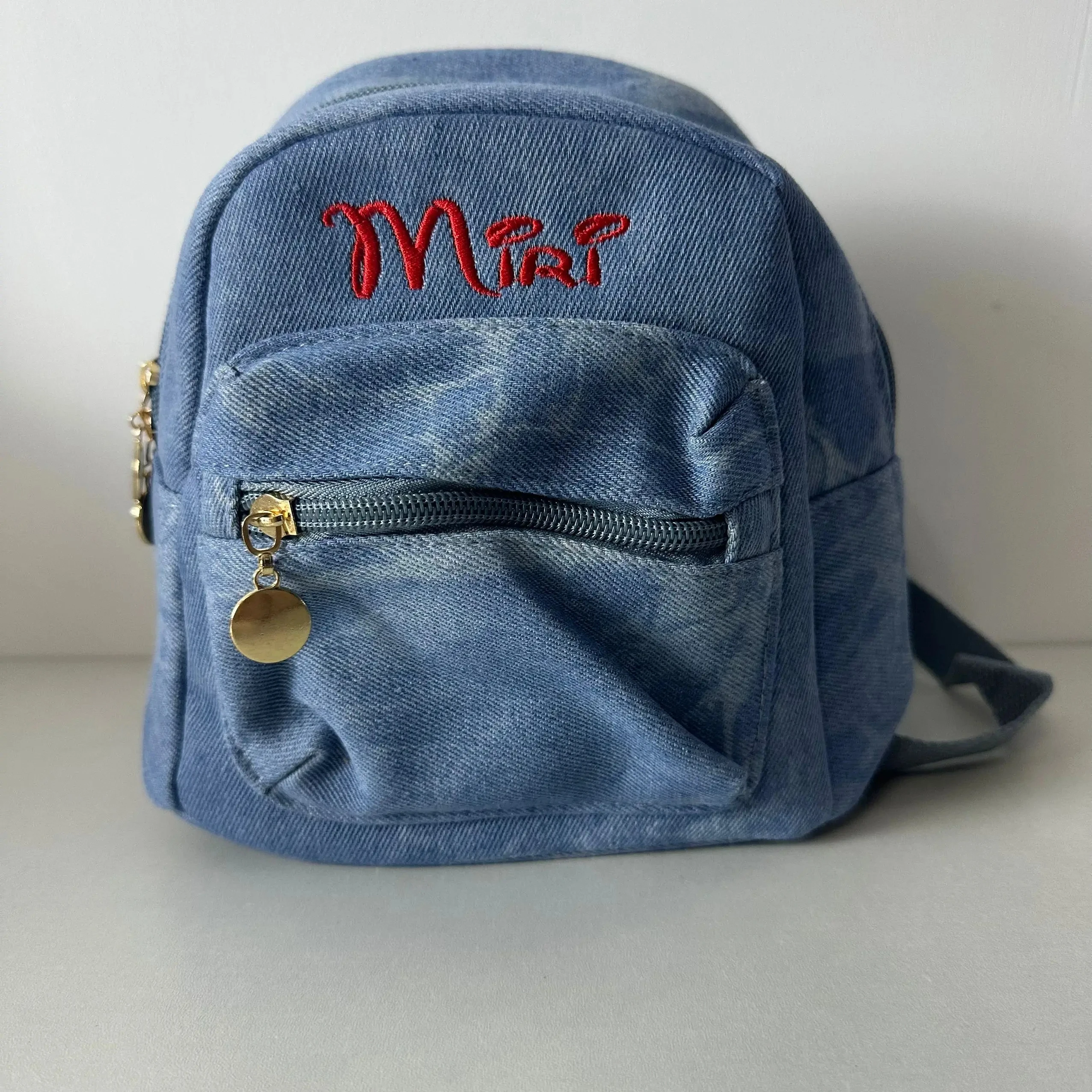 Personalized Customization Mini Vintage Denim Backpack Women's Forest Versatile Schoolbag High Beauty Women's Backpack