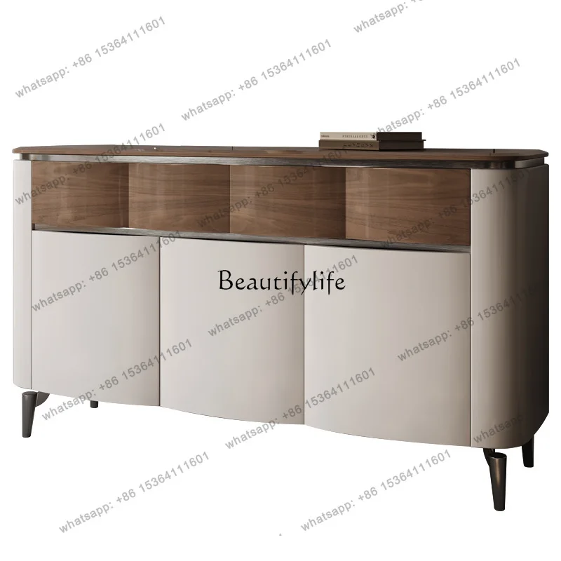 

56Light luxury high-end solid wood dining side cabinet Modern simple living room integrated wall cabinet