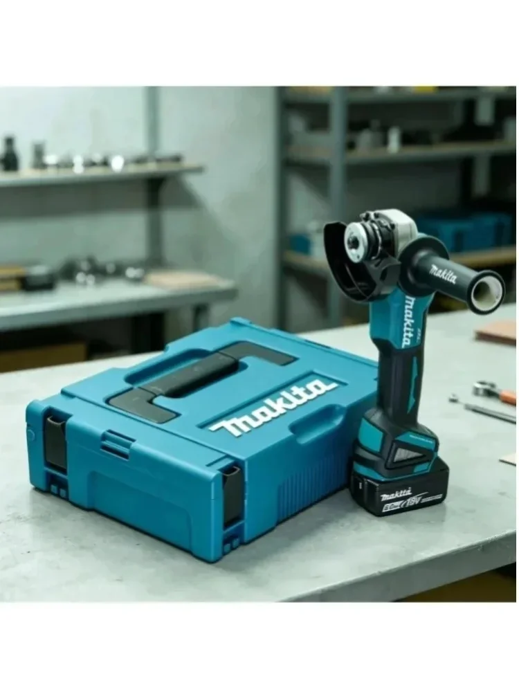 Bürstenloser Elektrischer Winkelschleifer Makita DGA404 125mm 18V Wiederaufladbarer Lithium-Akku-Schleifer für Metallschneiden und Oberflächenpolieren