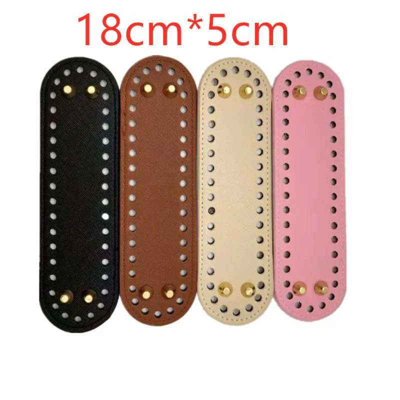 5x18 سنتيمتر حقيبة PU أسفل مع 4 المسامير البيضاوي حقيبة أسفل مقاومة للاهتراء قوية دائم حقيبة أسفل لحقيبة يد الحياكة الكروشيه #1