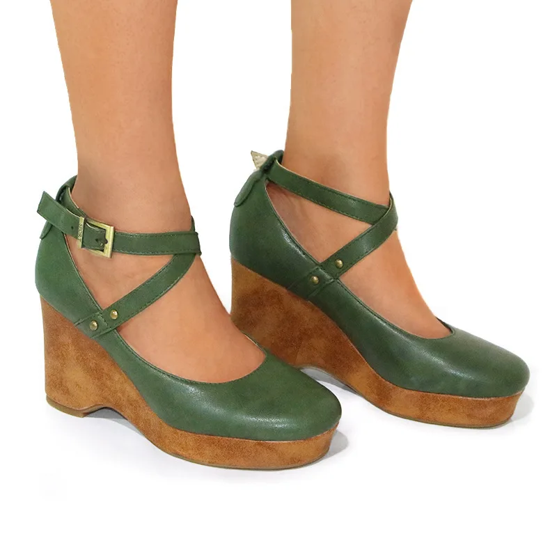 Damen Vintage Plateau Blockabsatz Pumps Retro Runde Zehenpartie Geschlossene Zehenpartie High Heels Alltagssandalen Lässige Modeschuhe 2026 – Detail 8