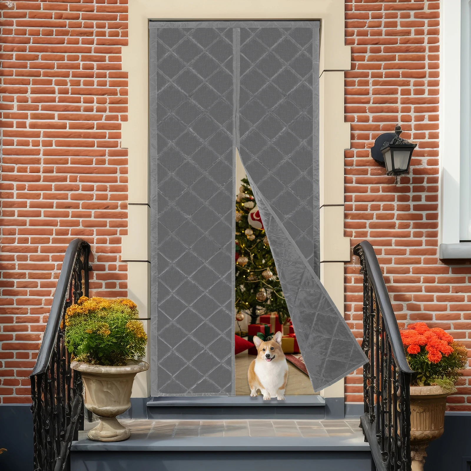 

Magnetic Thermal Door Curtain, 85×205cm Heat Insulated Door Curtain– Windproof, Energy-Saving, Cold Protection