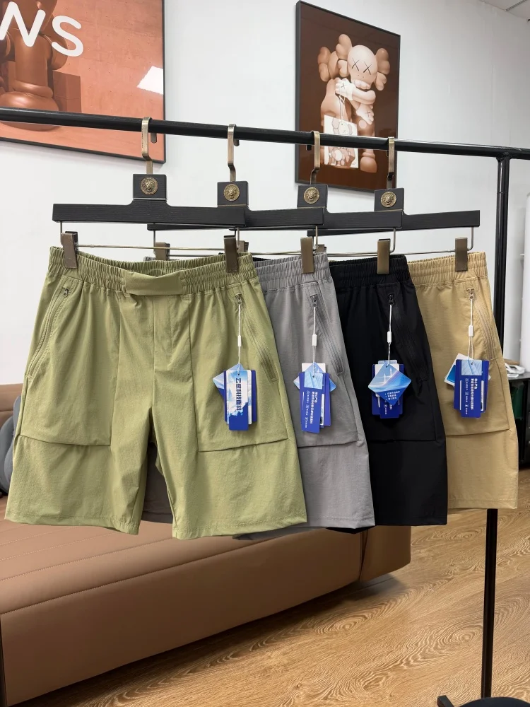 

Cloud Sensation Tech Fabric Shorts Casual Outdoor Sports Elastic Waistband Breathable Quick Dry Summer Men's Loose Fit Straig...