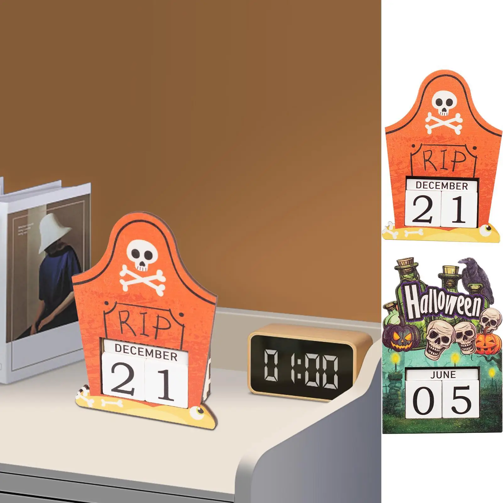 

Блоки обратного отсчета на Хэллоуин, 2025, деревянные блоки календаря, регулируемые фестивальные приключенческие ремесла для спальни, отдыха, вечеринки, кухни