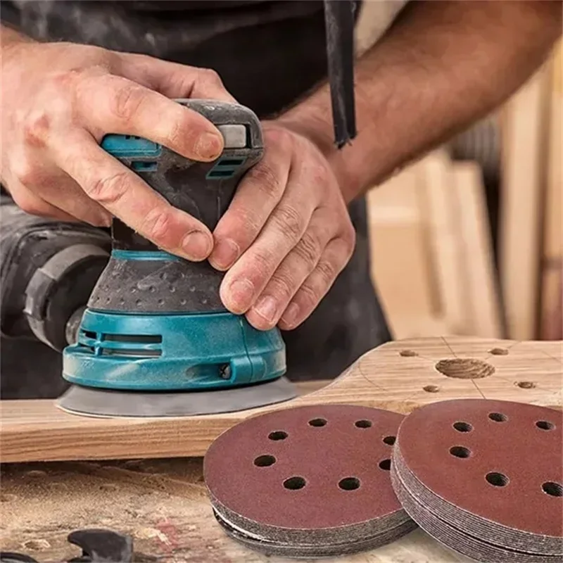 8 حفرة 125 مللي متر الصنفرة النجارة المعادن قرص الطحن جلخ تلميع أداة 40/1000/2000 حصى الرملي أقراص