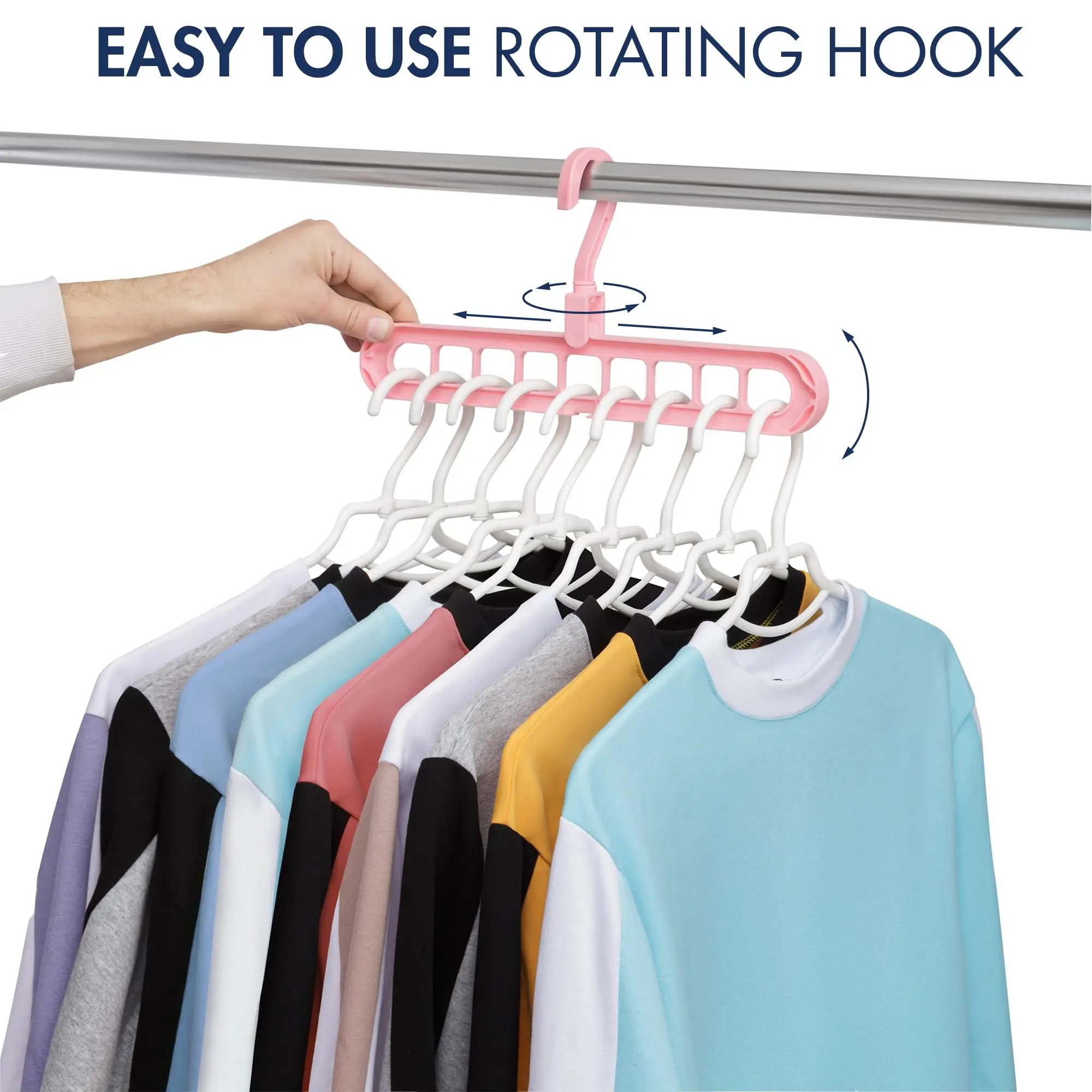 6 Pack Multifunctional Organizer Magic Space Saving Hangers with 9 Holes Storage Organization for Wardrobe Closet