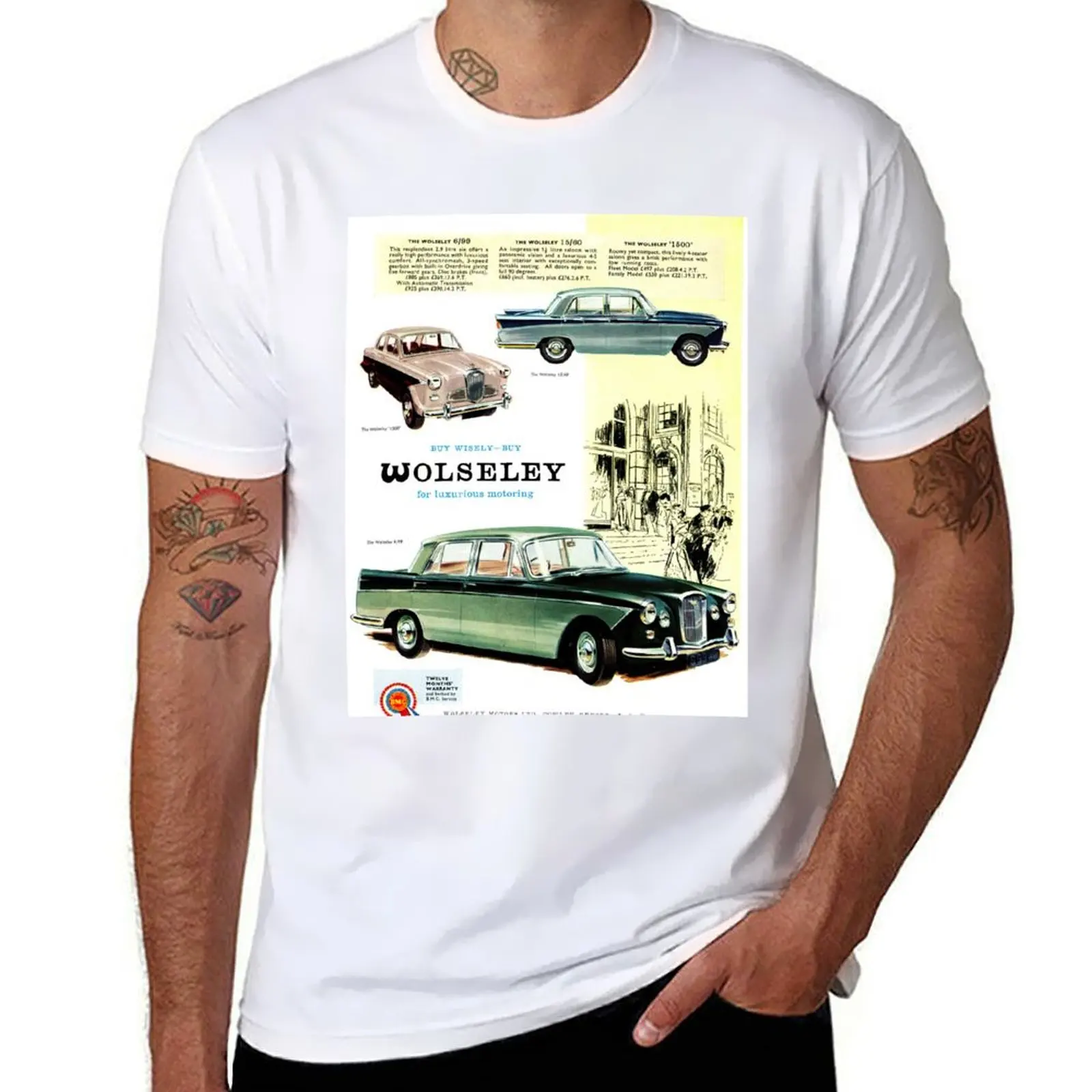

Vintage Wolseley car advert T-Shirt man t shirts graphic printed t shirts for man t shirt man plain T-shirt