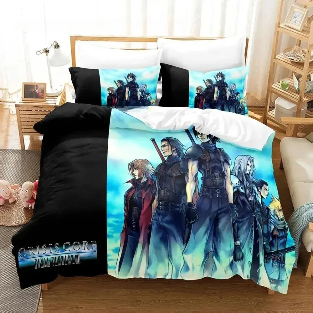 

New Game Crisis Core Final Fantasy VII Bedding Set Cartoon Anime three-piece Set Adult Boys Bedroom Duvet cover Sets