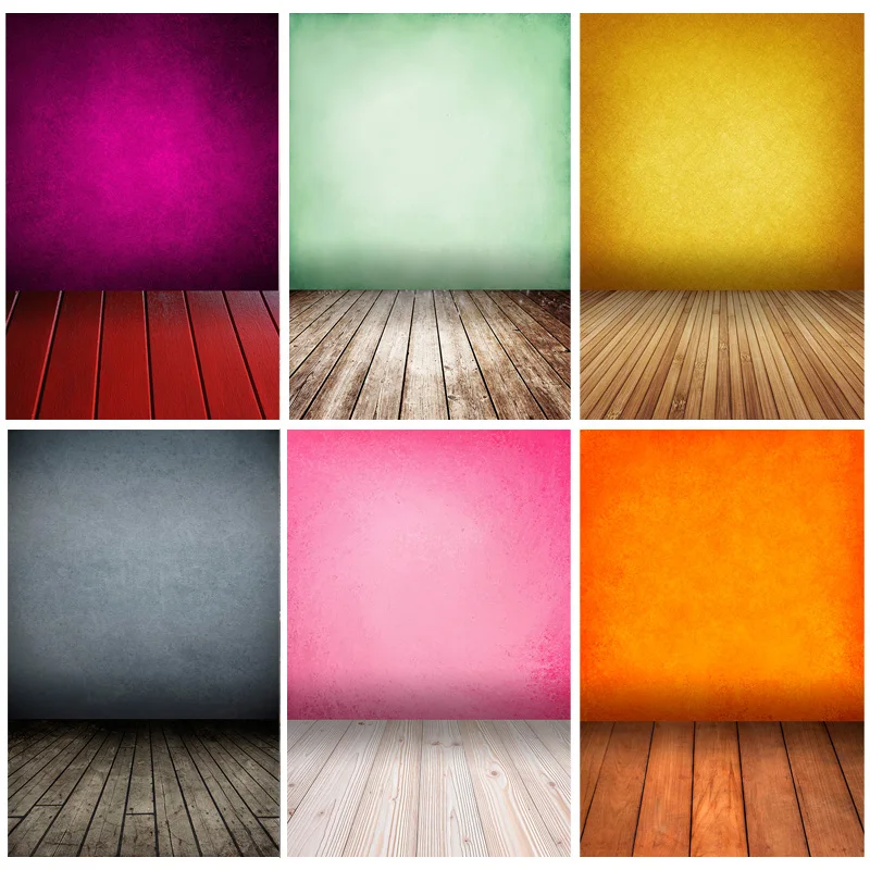 ZHISUXI Old Vintage Gradient Solid Color Photography Backdrops Props Brick Wall Wooden Floor Baby Photo Backgrounds MB-04