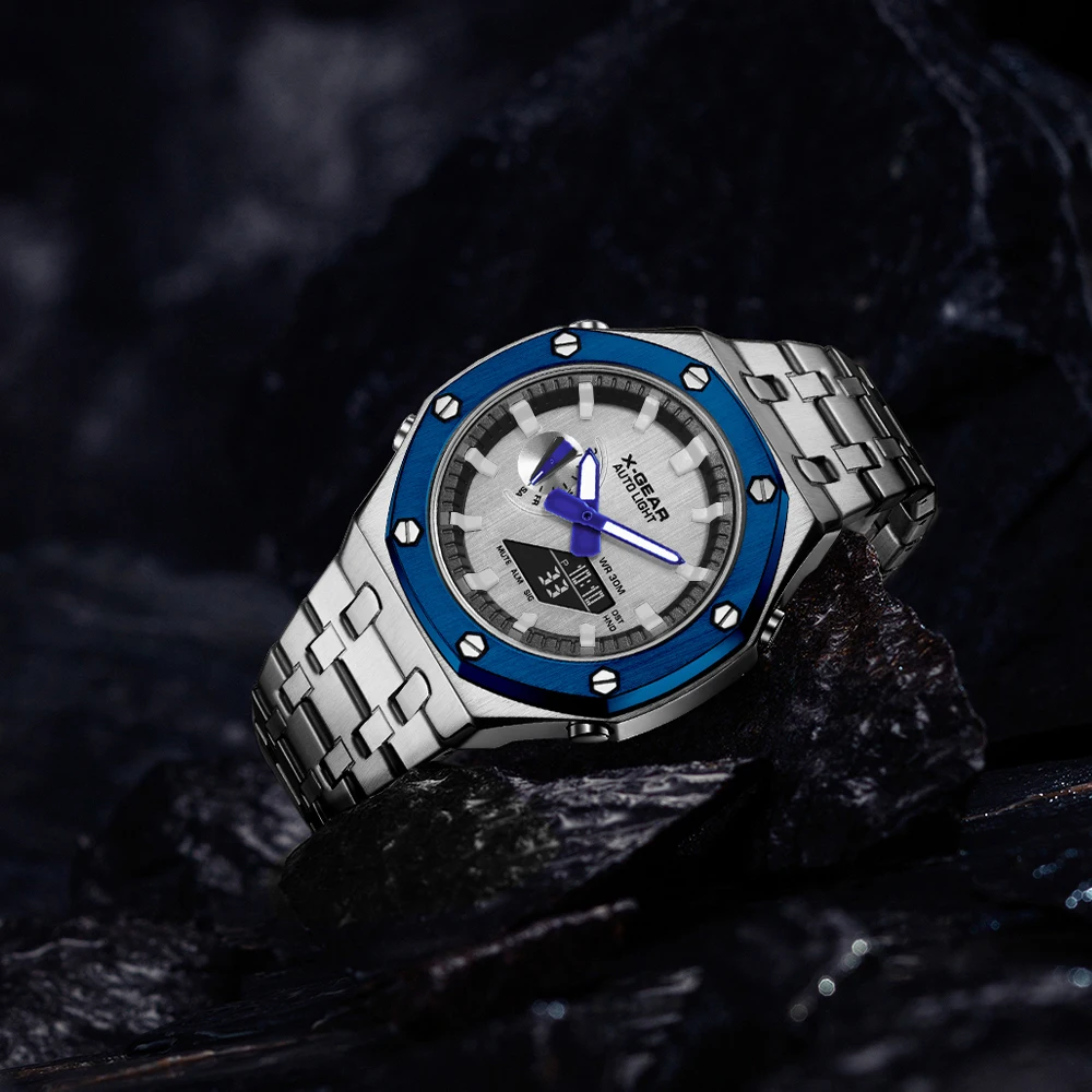 X-GEAR Simple Fashion Casual Business Quartz Watch Wristwatch Electronic Watch Multi Functional Mens Sports Watches